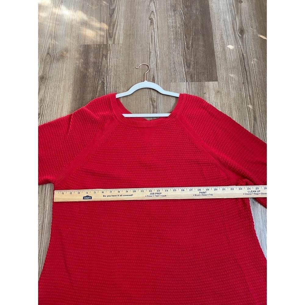 Lane Bryant Plus Red Knit Scoop Neck 3/4 Sleeve Tunic Sweater Size 22/24 ❤️ - Picture 8 of 9